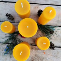 Bičių vaško žvakės cilindrinės